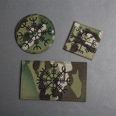 维京鲁纳文奥丁标志 激光切割反光指南针魔术贴章 大背贴 士气章