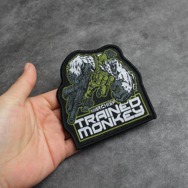 精美织唛工艺训练有素的猴子魔术贴章个性背包贴士气章勾面臂章