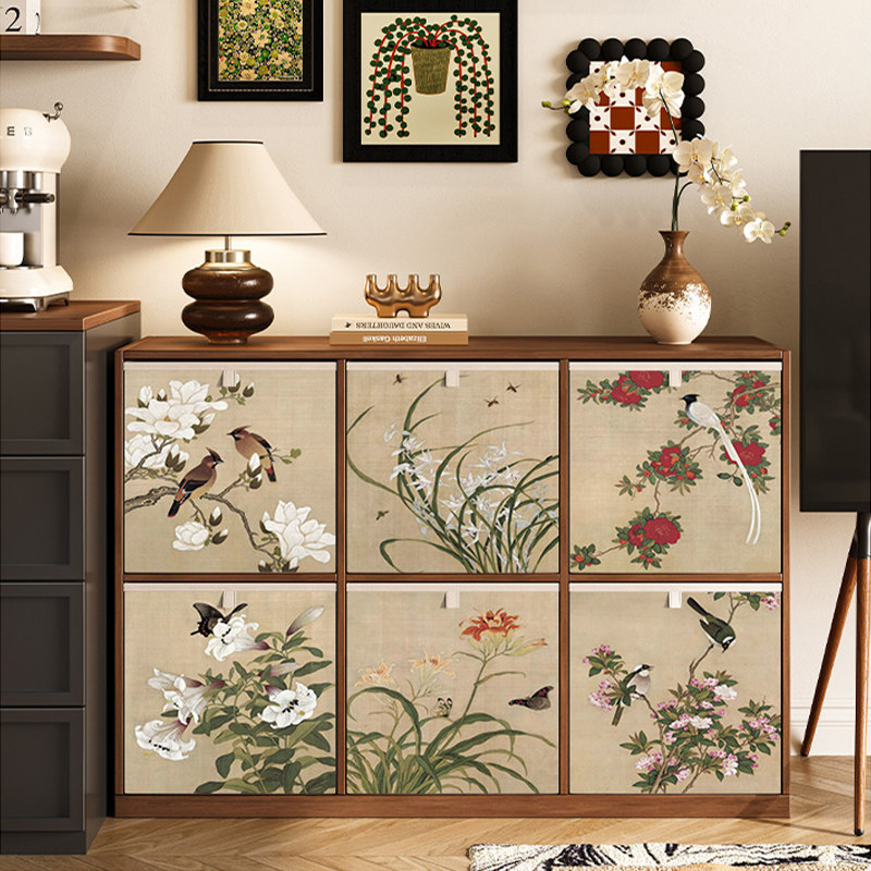 中式复古花鸟收纳箱大容量卡莱克格子柜收纳筐布艺收纳盒整理盒子,收纳整理,收纳箱,淘宝优惠券,粉丝福利购,淘宝优惠卷