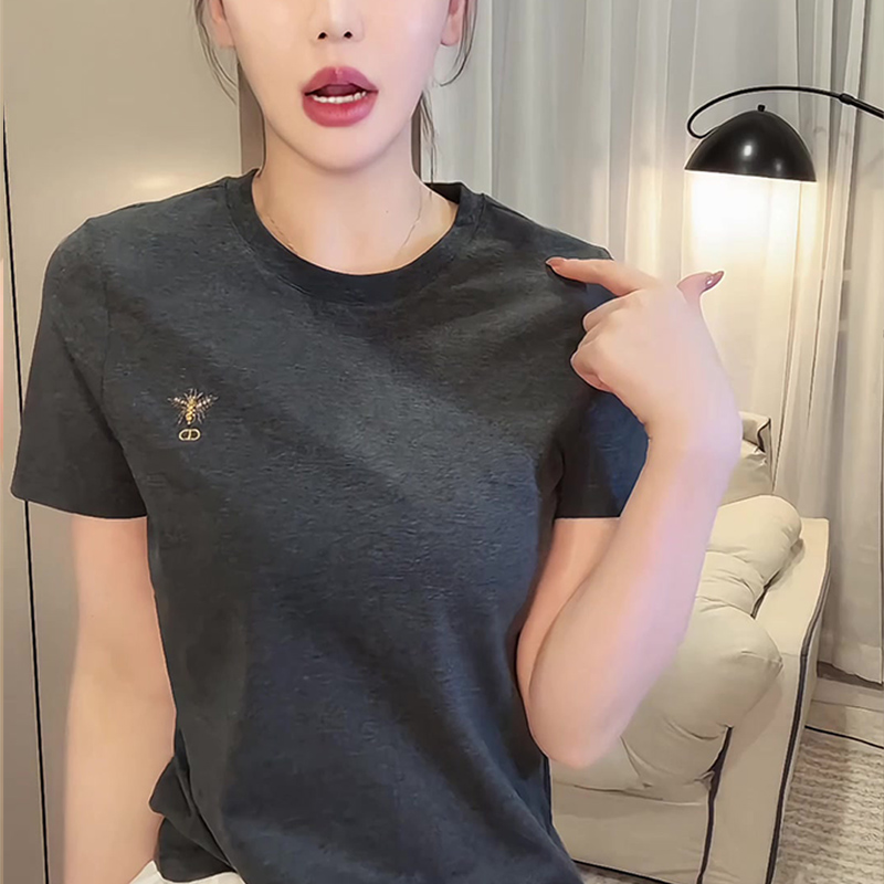 夏季新款经典基础简约上衣韩版时尚休闲通勤百搭灰色T恤女