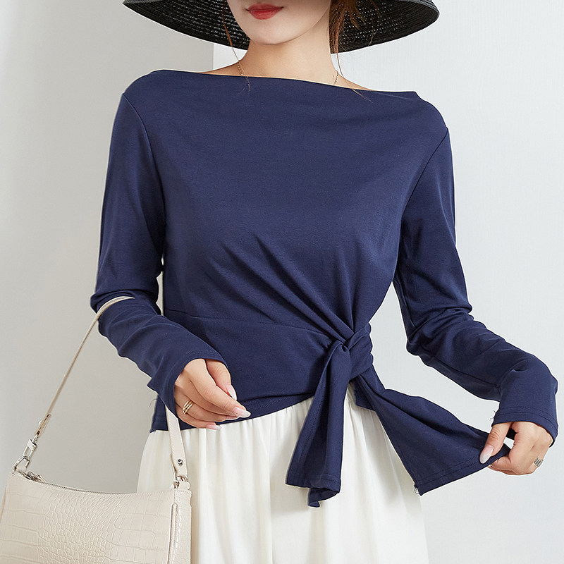 现代教师舞蹈服女纯棉宽松大码中老年演出表演练功服长袖上衣t恤