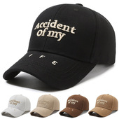 时尚 2025新款 刺绣帽子男女通用韩版 黑色鸭舌帽硬顶有型潮牌棒球帽