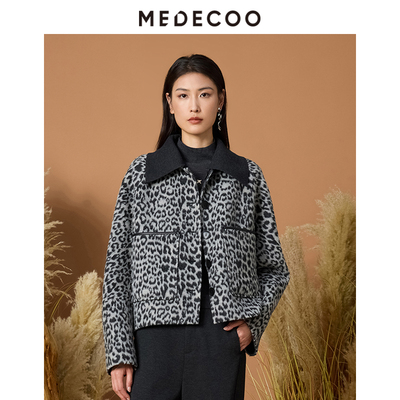 MEDECOO羊毛豹纹两面穿外套