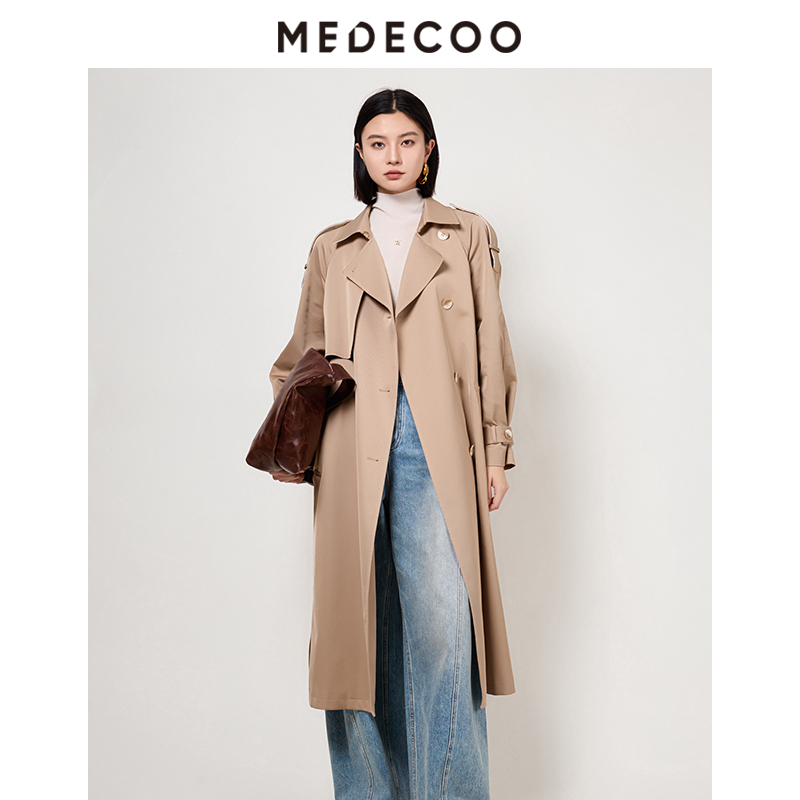 墨蒂珂2025秋季新款直身宽松风衣