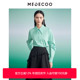墨蒂珂2025春季 新款 前短后长捏褶长袖 MEDECOO 尖领衬衫 MIC50201