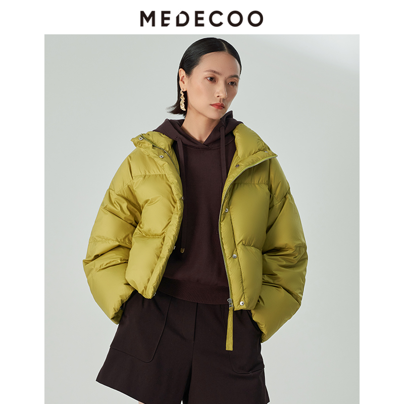 墨蒂珂白鹅绒短款立领羽绒服