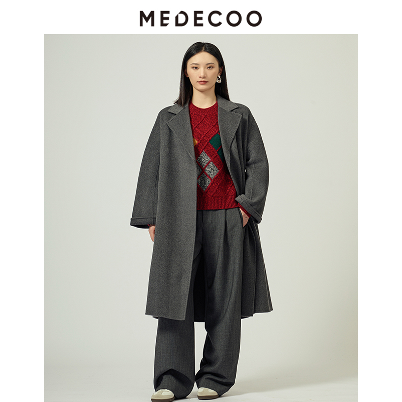 MEDECOO/墨蒂珂羊毛羊绒系带外套