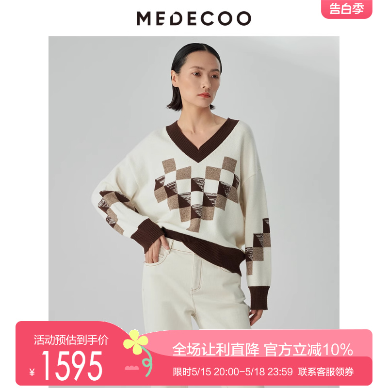 MEDECOO羊毛套头V领针织衫