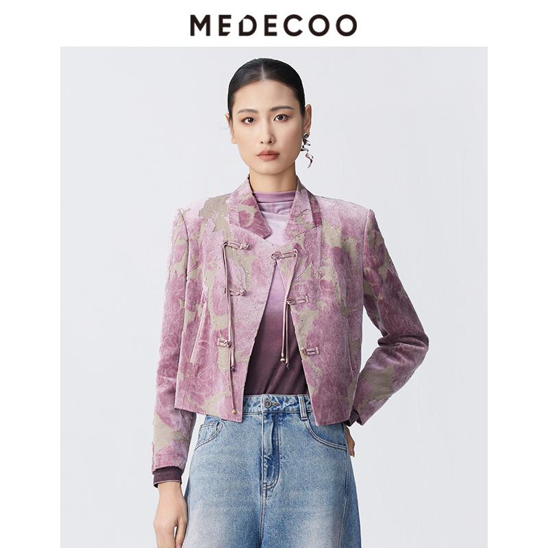 墨蒂珂2025新款国风提花短外套