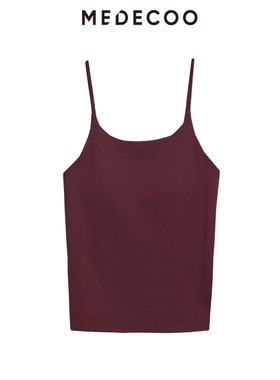 MEDECOO/墨蒂珂秋新款女装 性感修身短款露背吊带打底衫MID61103