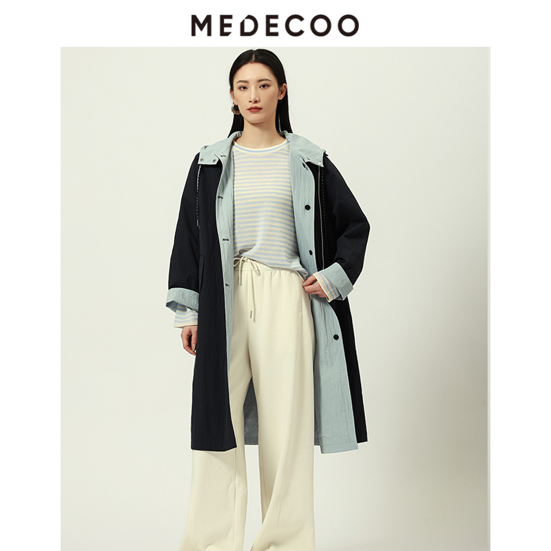 2025秋冬新款连帽时尚减龄风衣