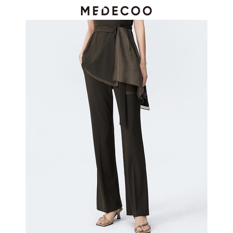 墨蒂珂弹力日常通勤休闲裤