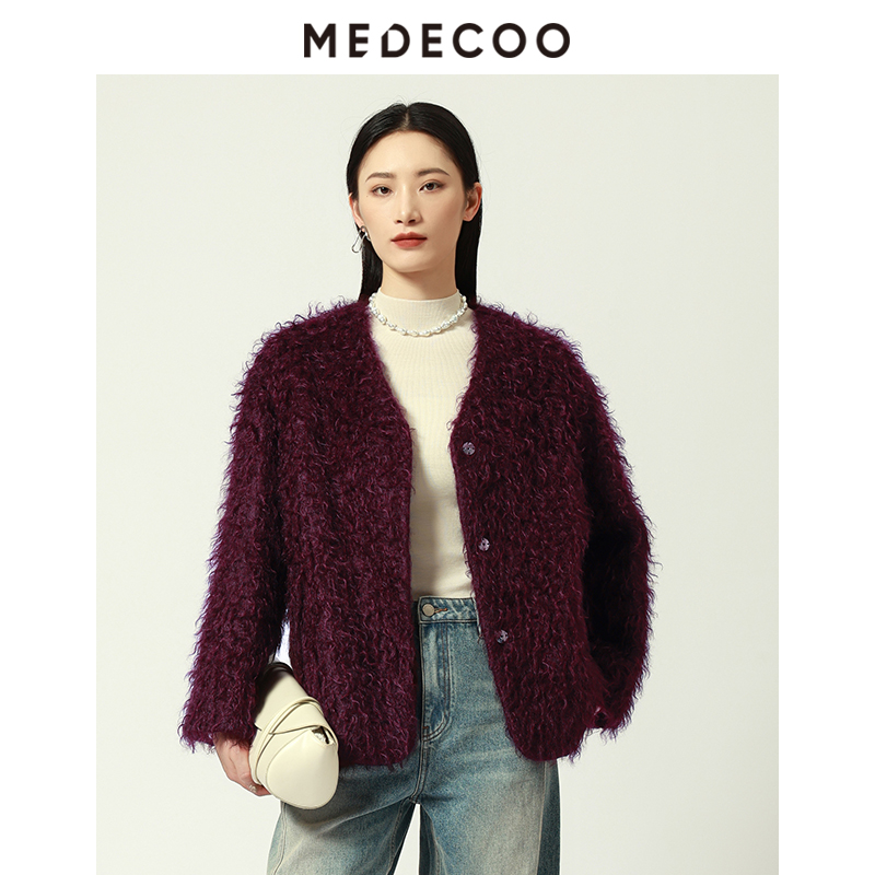 墨蒂珂马海毛拉绒毛呢大衣