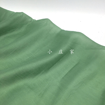 气质马卡龙色系抹茶绿色纯色时装纱面料 夏季 透薄 飘逸 裙子布料