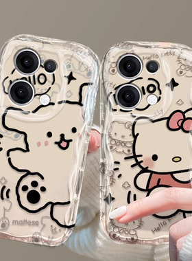 适用OPPOReno13手机壳新款Reno12卡通Reno11pro透明Reno10pro+线条Reno9熊reno8硅胶7SE可爱6情侣5保护3套4SE