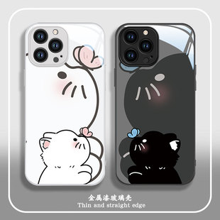 7保护套13时尚 适用苹果15手机壳15promax新款 全包防摔8 iphone14 15pro轻奢风12高级感plus简约猫咪女款