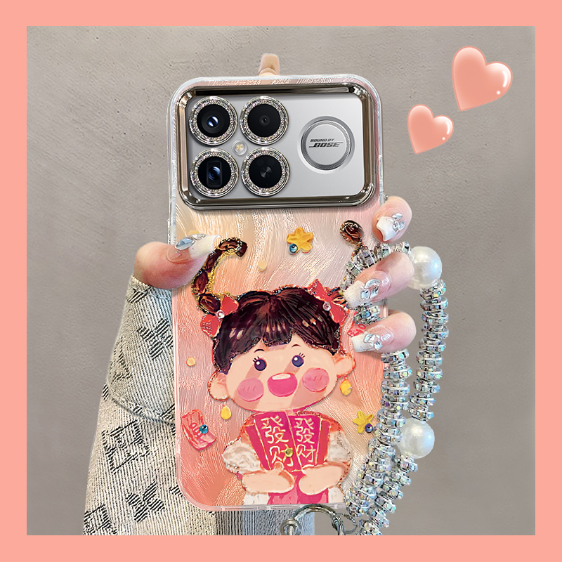 适用红米K系列发财女孩手机壳