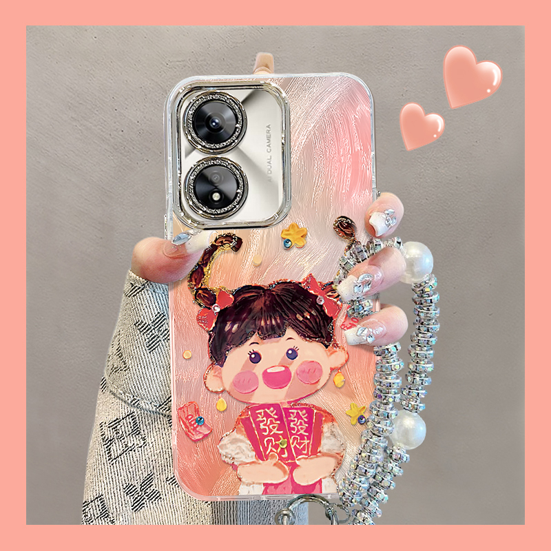 适用OPPOA系列发财女孩手机壳