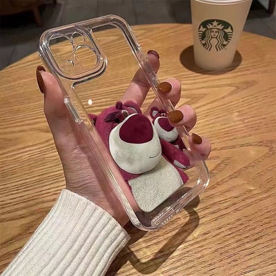 苹果系列女可爱草莓熊手机壳