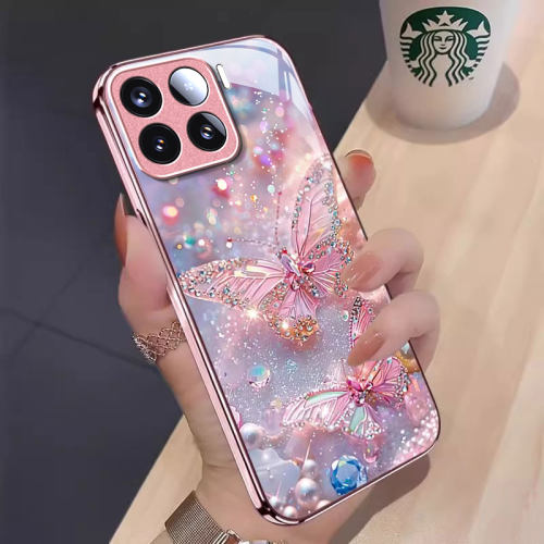 适用小米系列闪钻蝴蝶手机壳