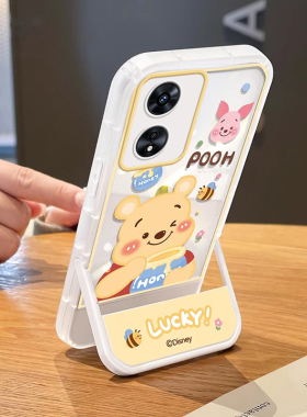 适用OPPOA97手机壳A95新款女A93s卡通A8可爱A72支架A58x蜂蜜小熊A55全包A5Pro活力板A3i防摔A2m保护套A11x潮A