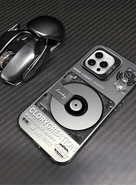 适用苹果15手机壳iphone14plus新款13promax高级感12mini个性12男女款复古CD唱片11pro保护套8plus潮流7/xs