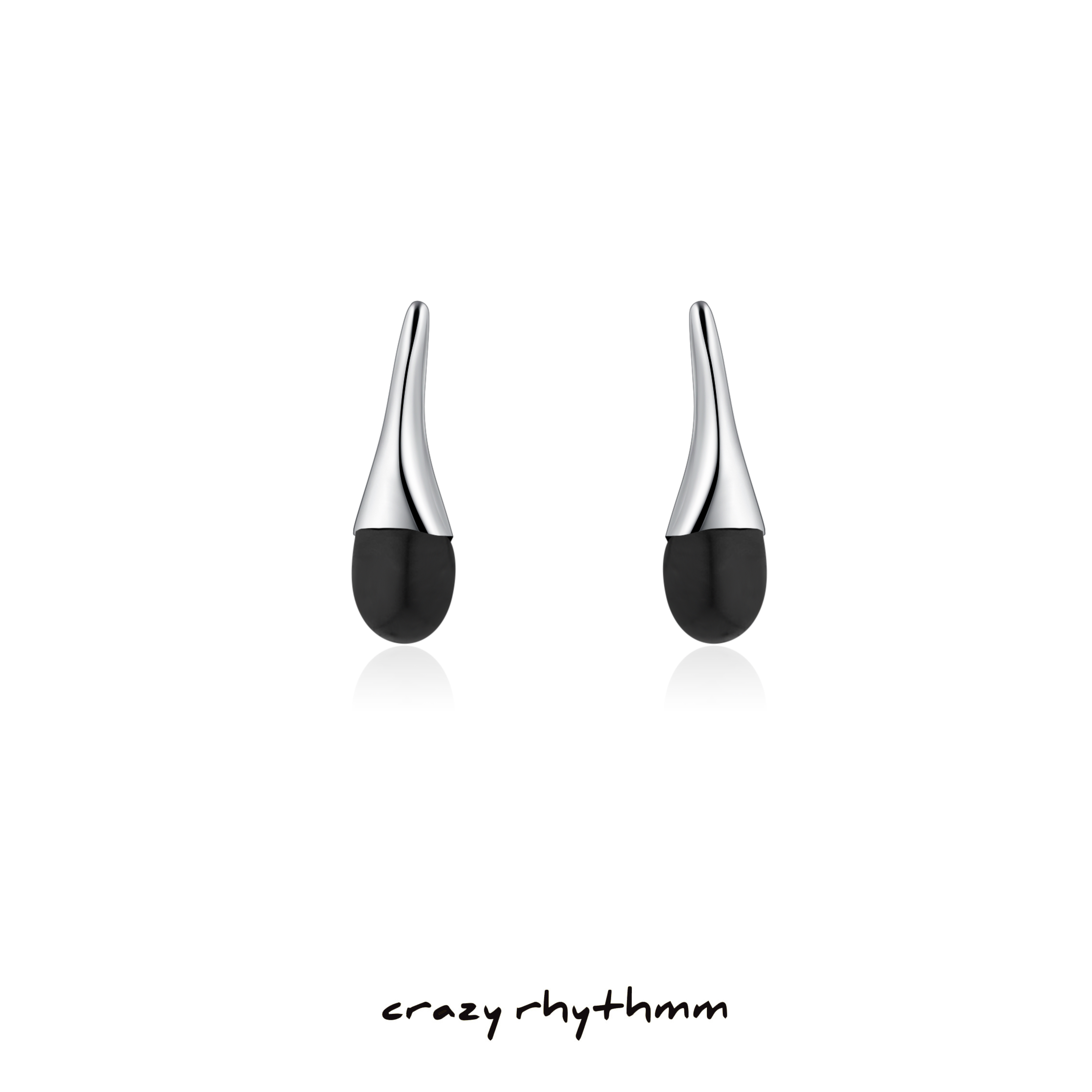 [crazyrhythmm官方店银色耳环