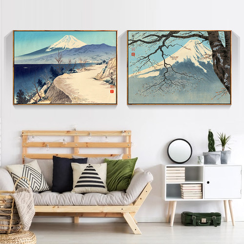 客厅装饰画沙发背景日式浮世绘