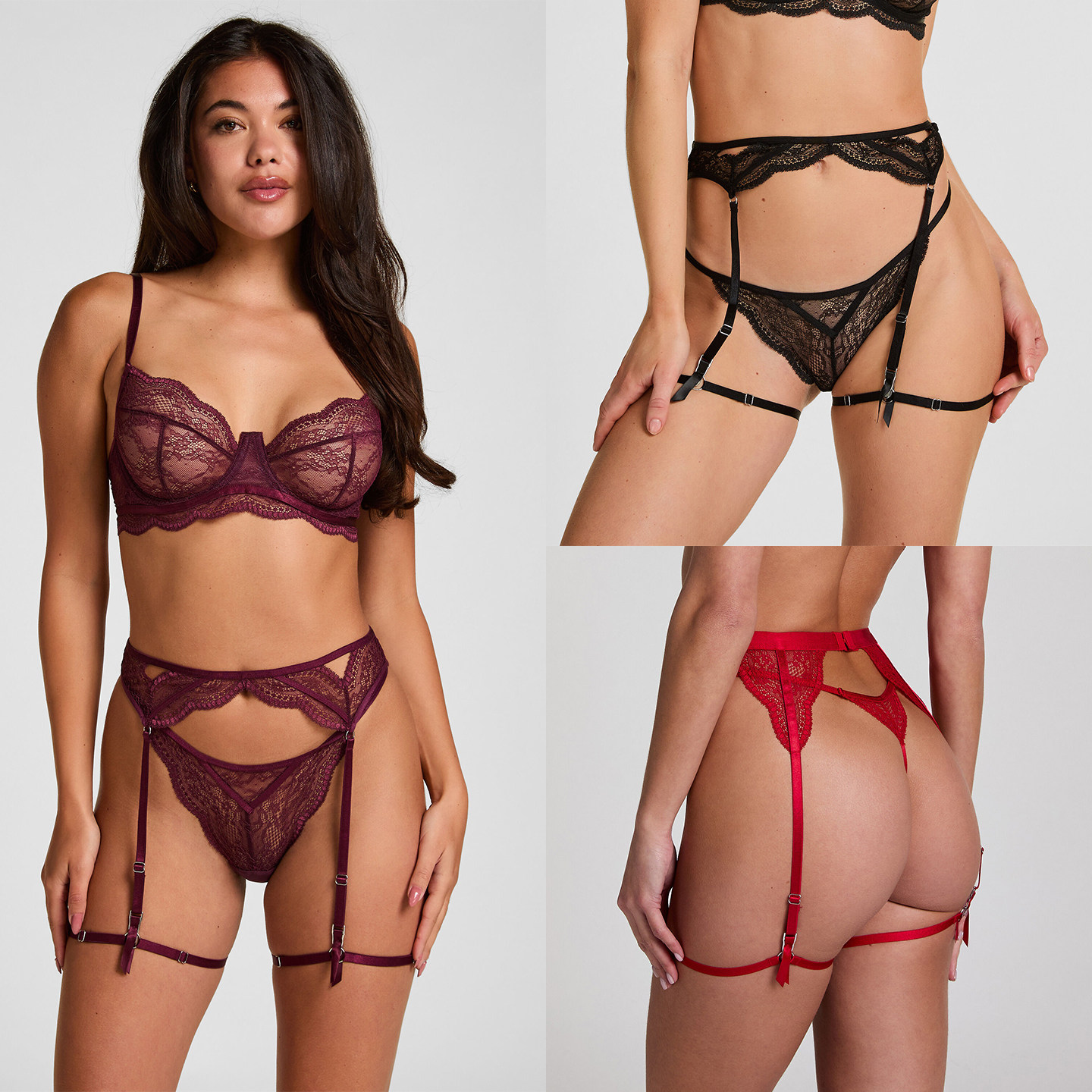 hunkemoller吊袜带女性感纯欲蕾丝柔软腿环可拆外贸原单可调节薄