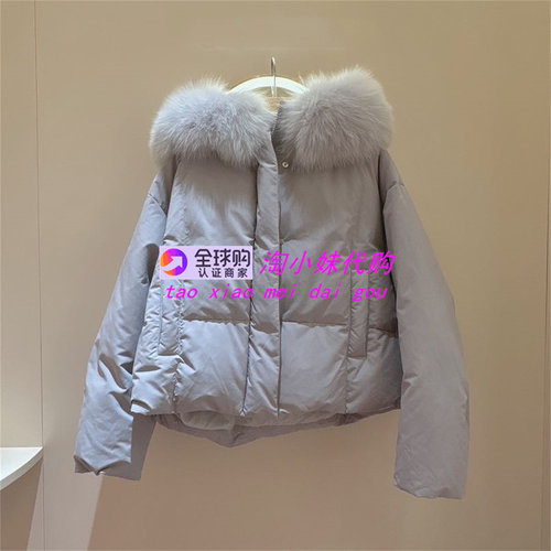 JR2025冬狐狸毛领连帽时尚羽绒服