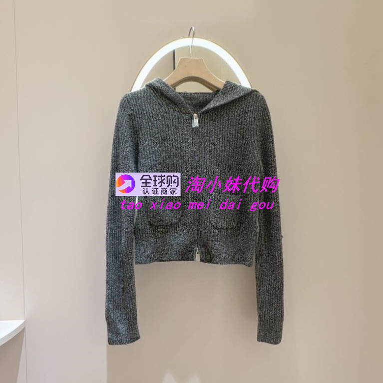 JR2025秋季休闲连帽长袖针织开衫