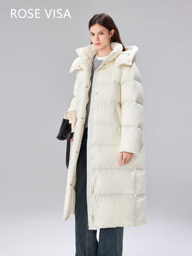 只做高端(假一赔万)95鹅绒极寒系列蒙口原版面料过膝长款羽绒服