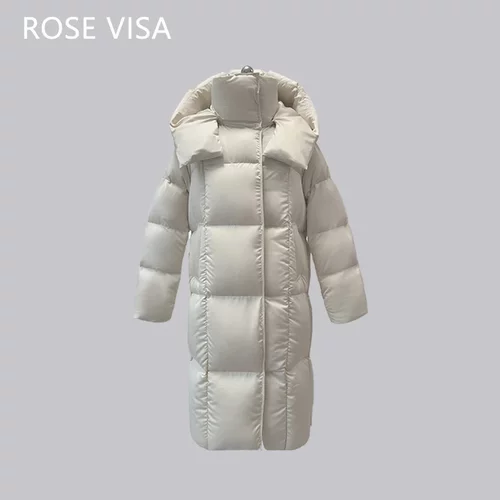 RV-原1499保暖加厚冬季宽松简约时尚磁吸扣中长款95鹅绒服81088