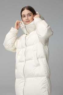 (珍珠缎面）95三星浙东白鹅绒长款时尚连帽休闲鹅绒服256011