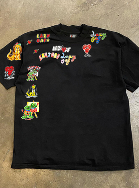 90s90s90s 重磅260G！趣味小众嘻哈青蛙美式vibe风T恤百搭短袖tee