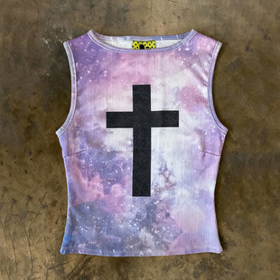 小众复古背心女内搭辣妹风无袖 千禧感美式 上衣小背心 hoodie y2k