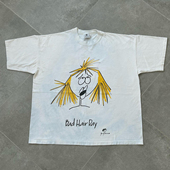 90s90s90s美式 T恤女 百搭小众宽松圆领情侣短袖 复古重磅 炸毛星人