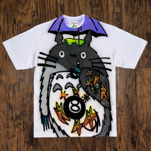 90s90s90s 260克重磅纯棉！撑伞龙猫新款宽松潮情侣款短袖小众T恤