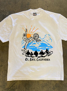 Acrobatic BMX show 嘻哈小众设计感男女情侣款短袖T恤百搭上衣潮