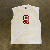 重磅不透 大码 美式 90s90s90s 字母印花宽松无袖 t恤衫 休闲打底衫 潮