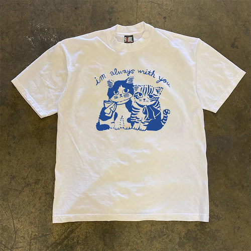 宽松男女情侣美式百搭短袖T恤