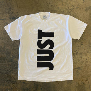 90s90s90s 重磅不透 只是个傻瓜嘻哈小众设计感男女情侣款短袖T恤