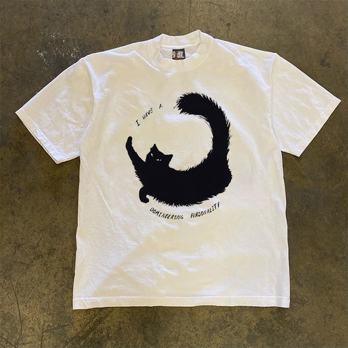 宽松男女情侣美式百搭短袖T恤