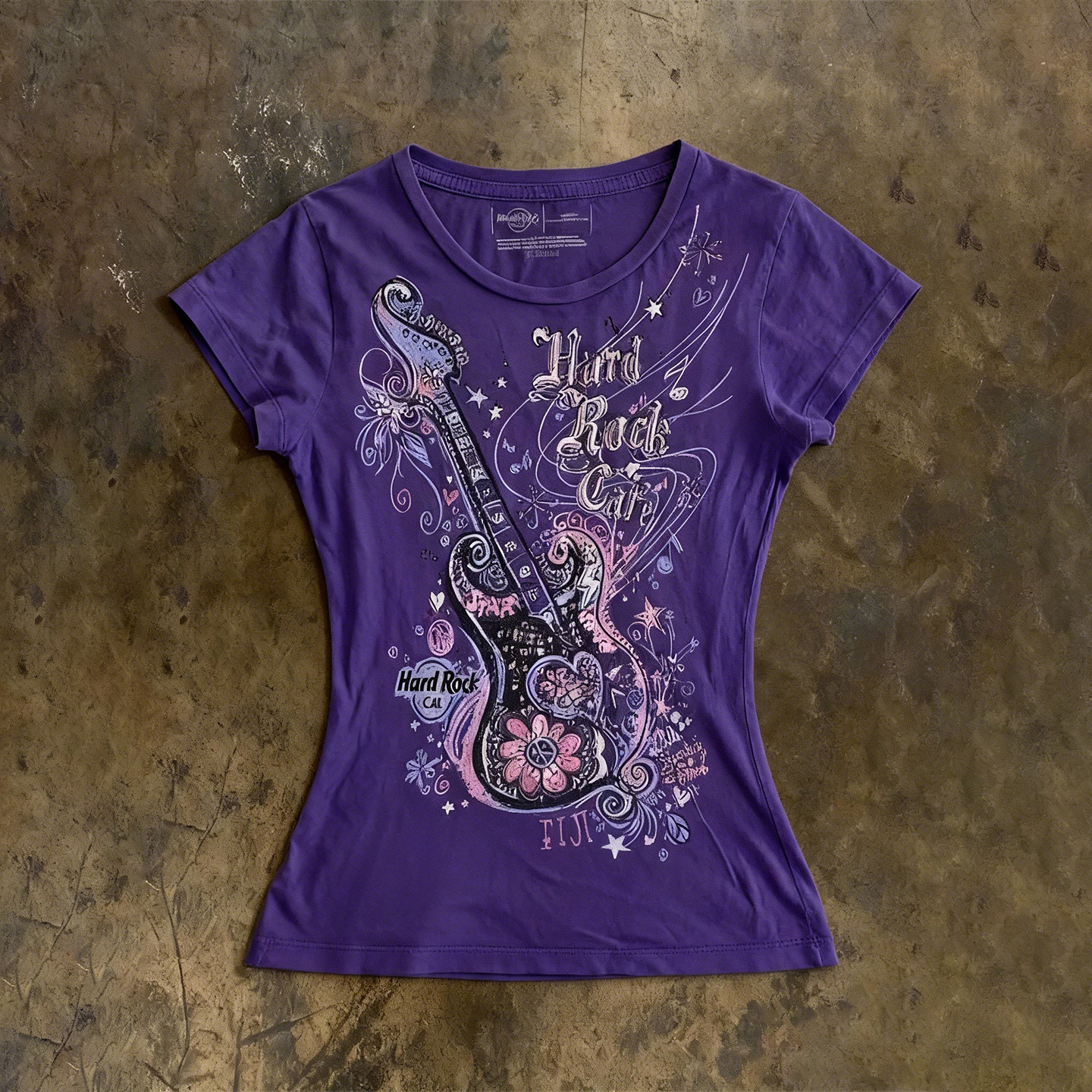 y2k hoodie~美式小众复古紫色吉他印花短袖T恤女夏宽松摇滚风上衣,女装/女士精品,T恤,淘宝优惠券,粉丝福利购,淘宝优惠卷