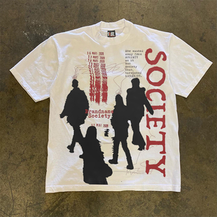 高街字母男女短袖 2025春夏新款 t百搭宽松上衣 重磅不透 90s90s90s