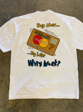 WHy Work 想花就花银行卡多金小众设计感时尚短袖T恤百搭宽松上衣