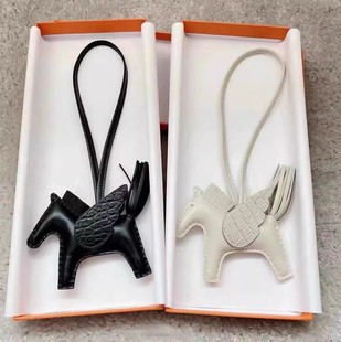 手工缝线羊皮天使小马挂件H可爱真皮飞马包包挂饰女高档车内装饰