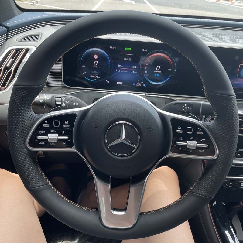 22奔驰glc方向盘套手缝C260 S E300l GLB gla200级R级EQC专用把套