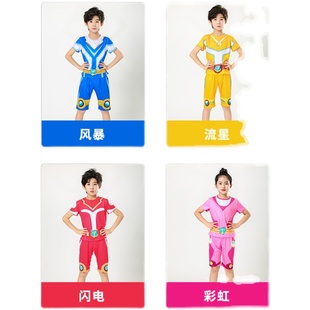 宇宙护卫队衣服儿童卡通动漫短袖宝宝分体休闲可爱游泳衣速干套装