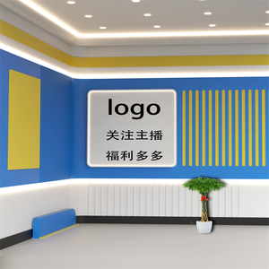 时尚直播间背景墙高级感新款服装男女主播简约室内拍照立体背景布